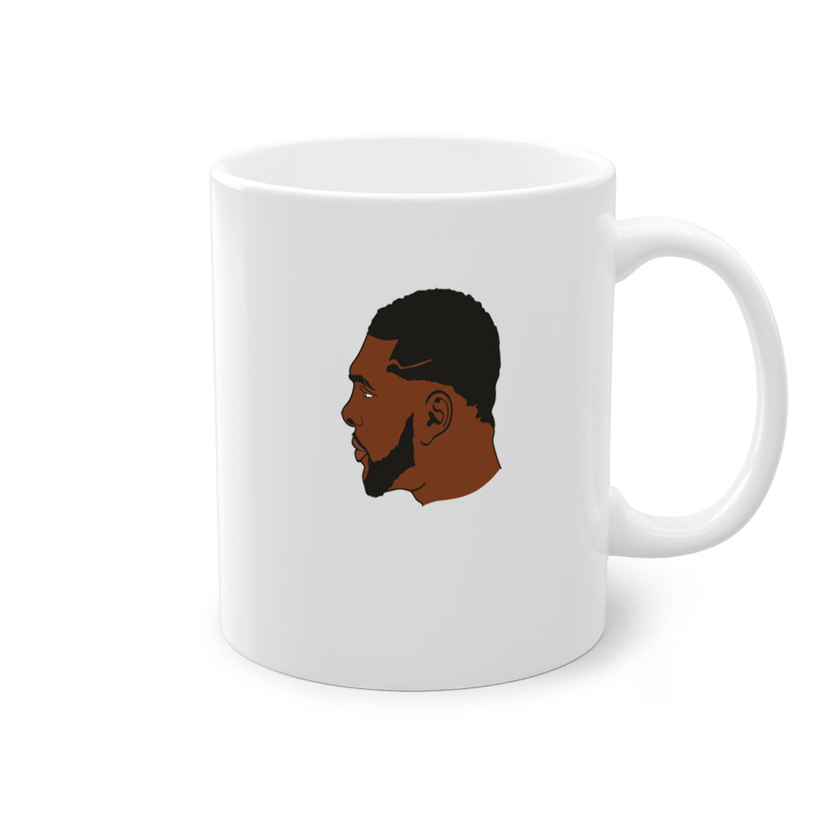 Black man 26# Mug featuring a glossy finish with a colored handle and interior, available in multiple colors and sizes.