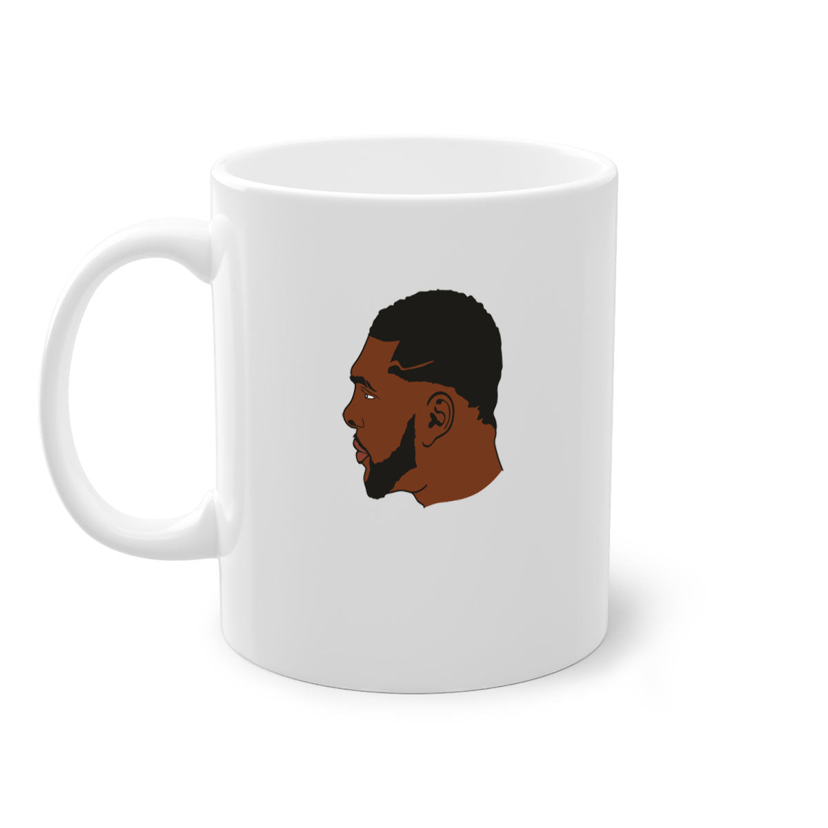 Black man 26# Mug featuring a glossy finish with a colored handle and interior, available in multiple colors and sizes.