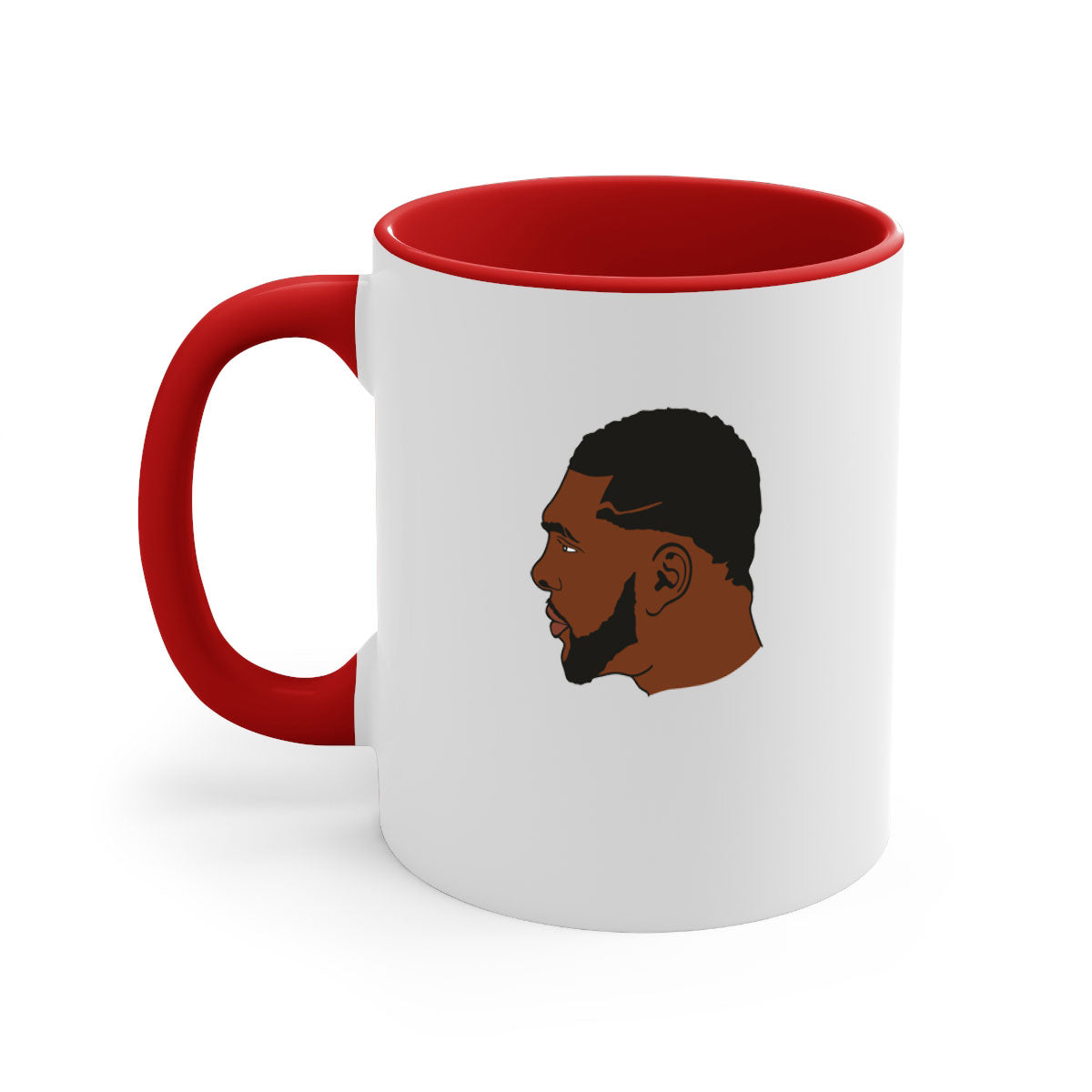 Black man 26# Mug featuring a glossy finish with a colored handle and interior, available in multiple colors and sizes.