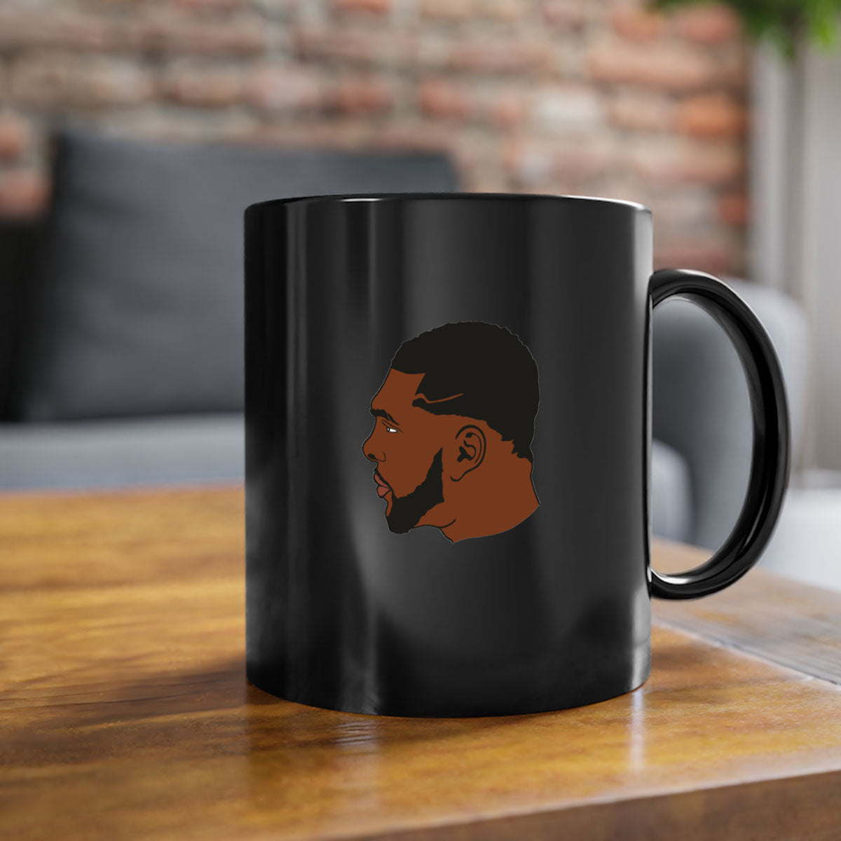 Black man 26# Mug featuring a glossy finish with a colored handle and interior, available in multiple colors and sizes.