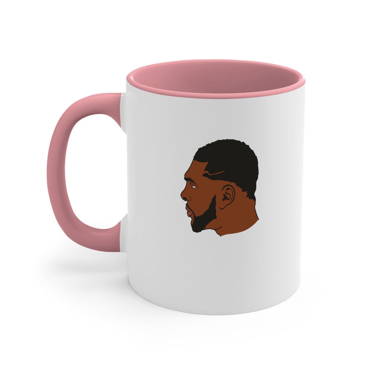 Black man 26# Mug featuring a glossy finish with a colored handle and interior, available in multiple colors and sizes.