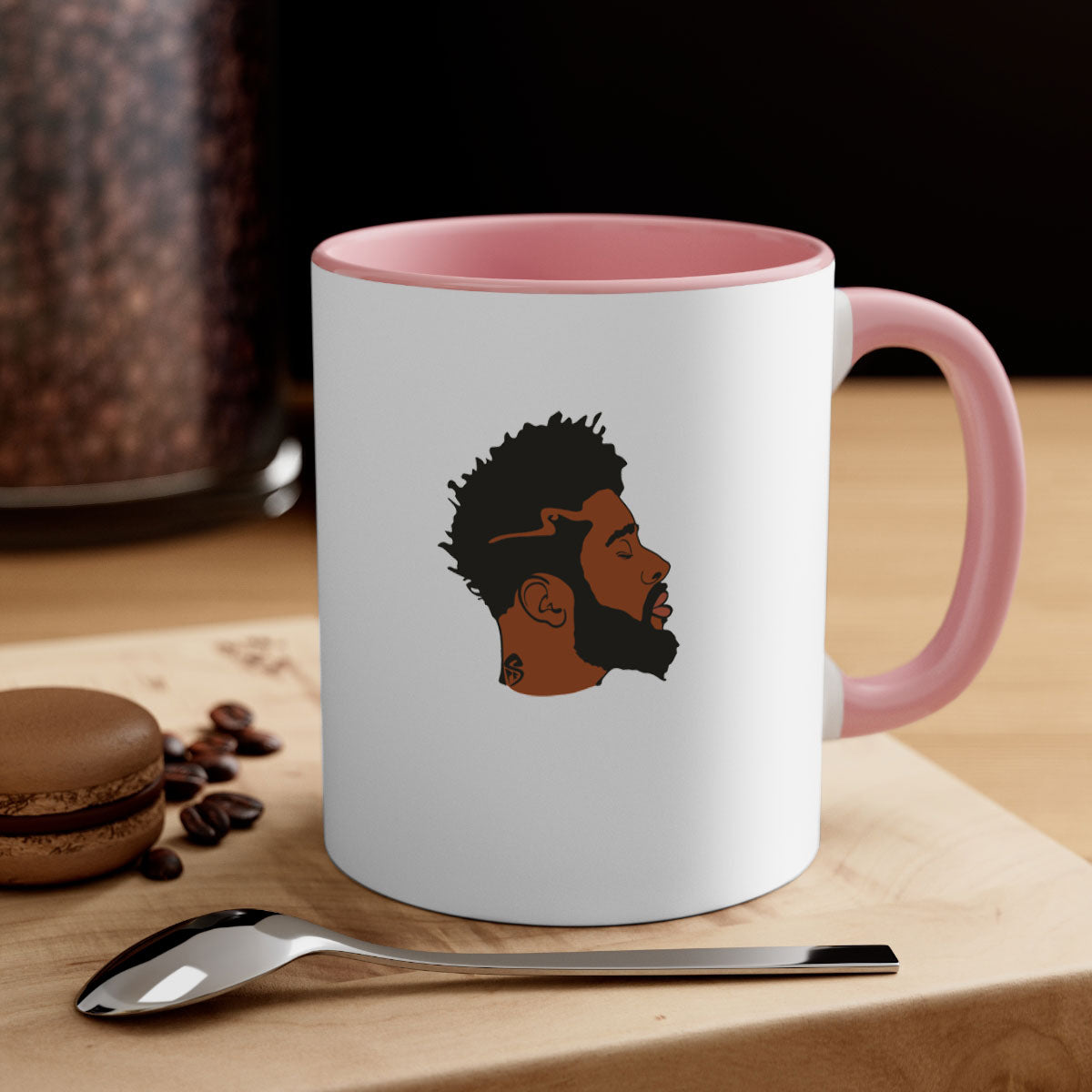 A stylish black man 30# Mug featuring a two-tone design with a colored handle and interior, available in multiple colors and sizes.