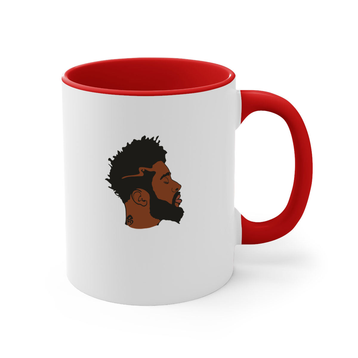 A stylish black man 30# Mug featuring a two-tone design with a colored handle and interior, available in multiple colors and sizes.