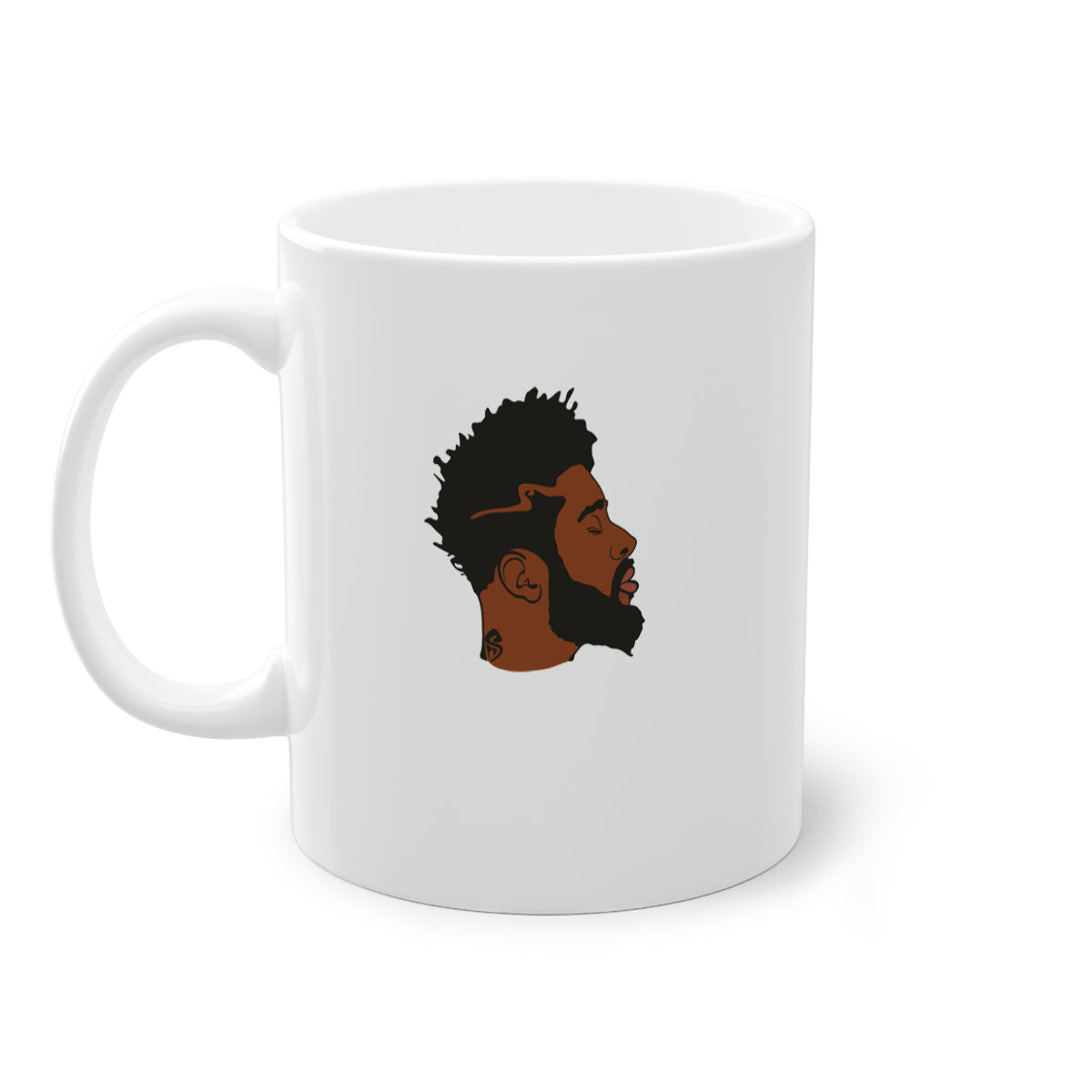 A stylish black man 30# Mug featuring a two-tone design with a colored handle and interior, available in multiple colors and sizes.