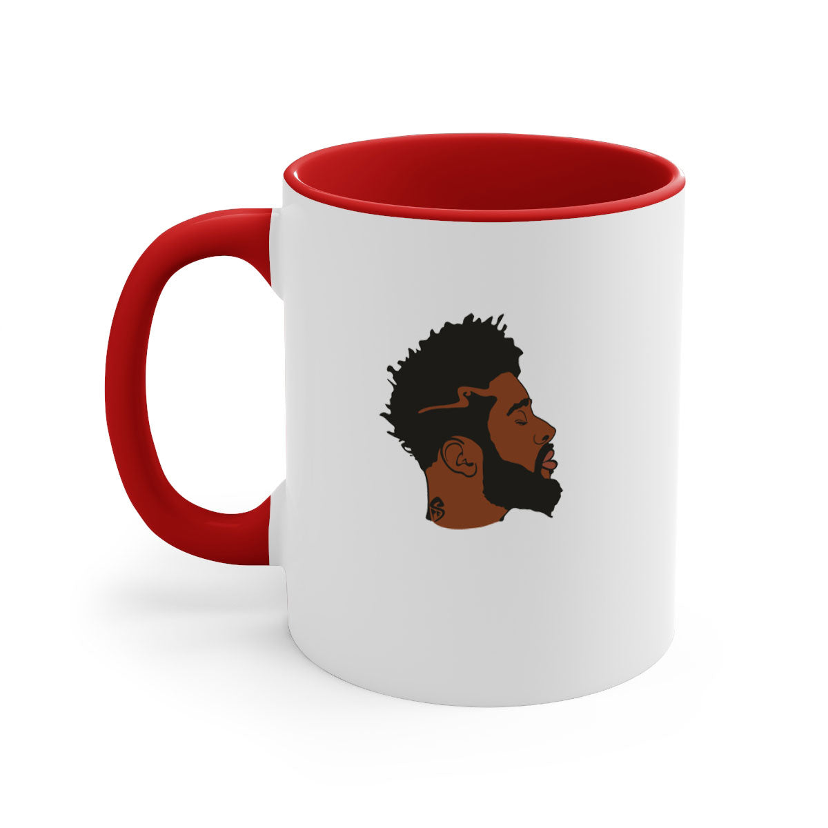 A stylish black man 30# Mug featuring a two-tone design with a colored handle and interior, available in multiple colors and sizes.