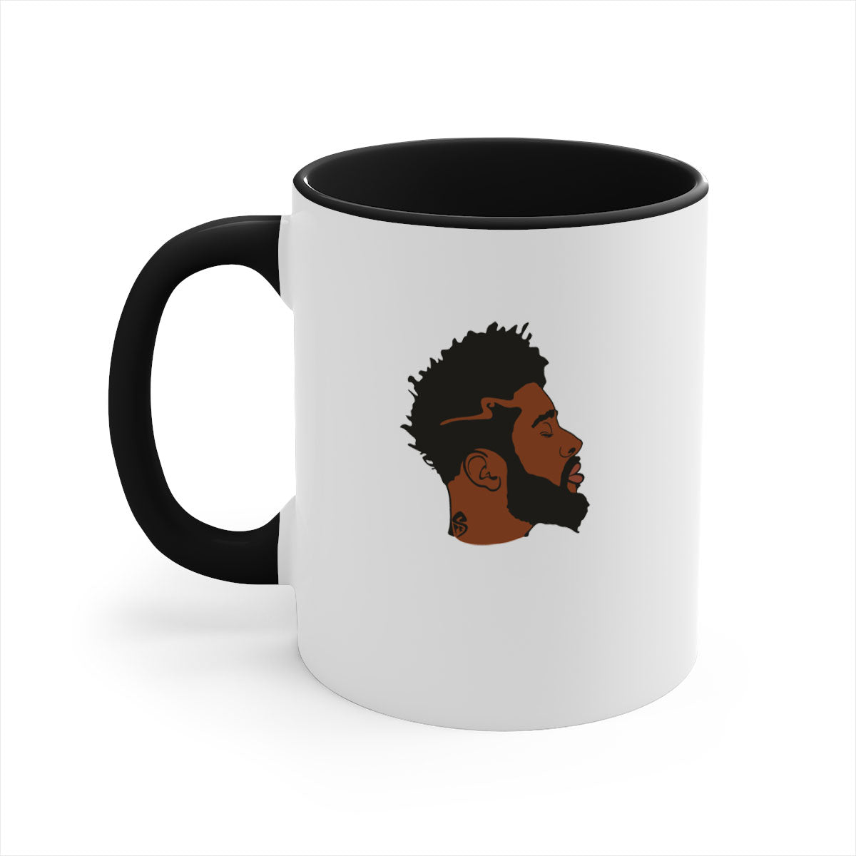 A stylish black man 30# Mug featuring a two-tone design with a colored handle and interior, available in multiple colors and sizes.