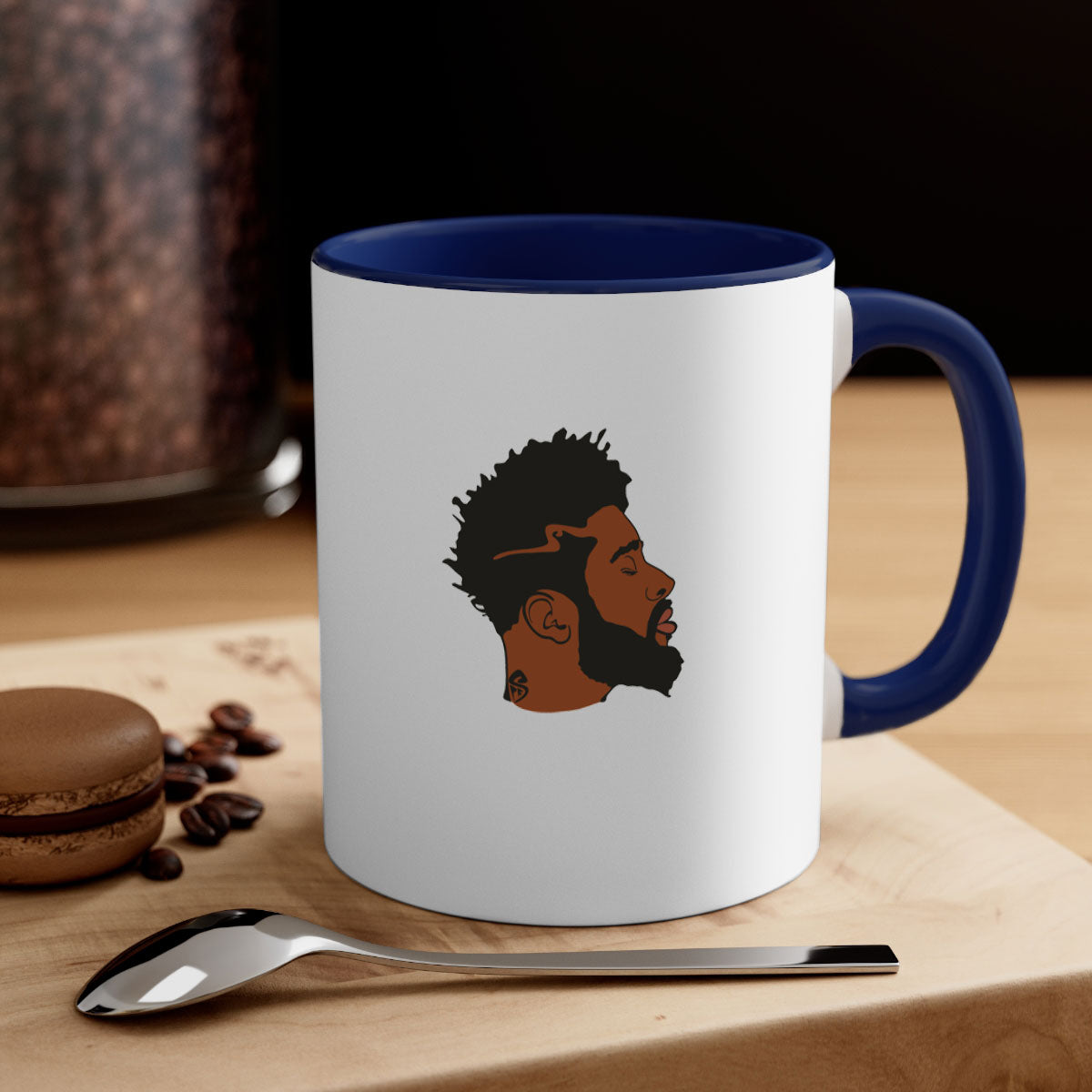 A stylish black man 30# Mug featuring a two-tone design with a colored handle and interior, available in multiple colors and sizes.