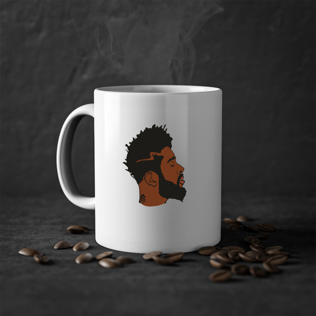 A stylish black man 30# Mug featuring a two-tone design with a colored handle and interior, available in multiple colors and sizes.