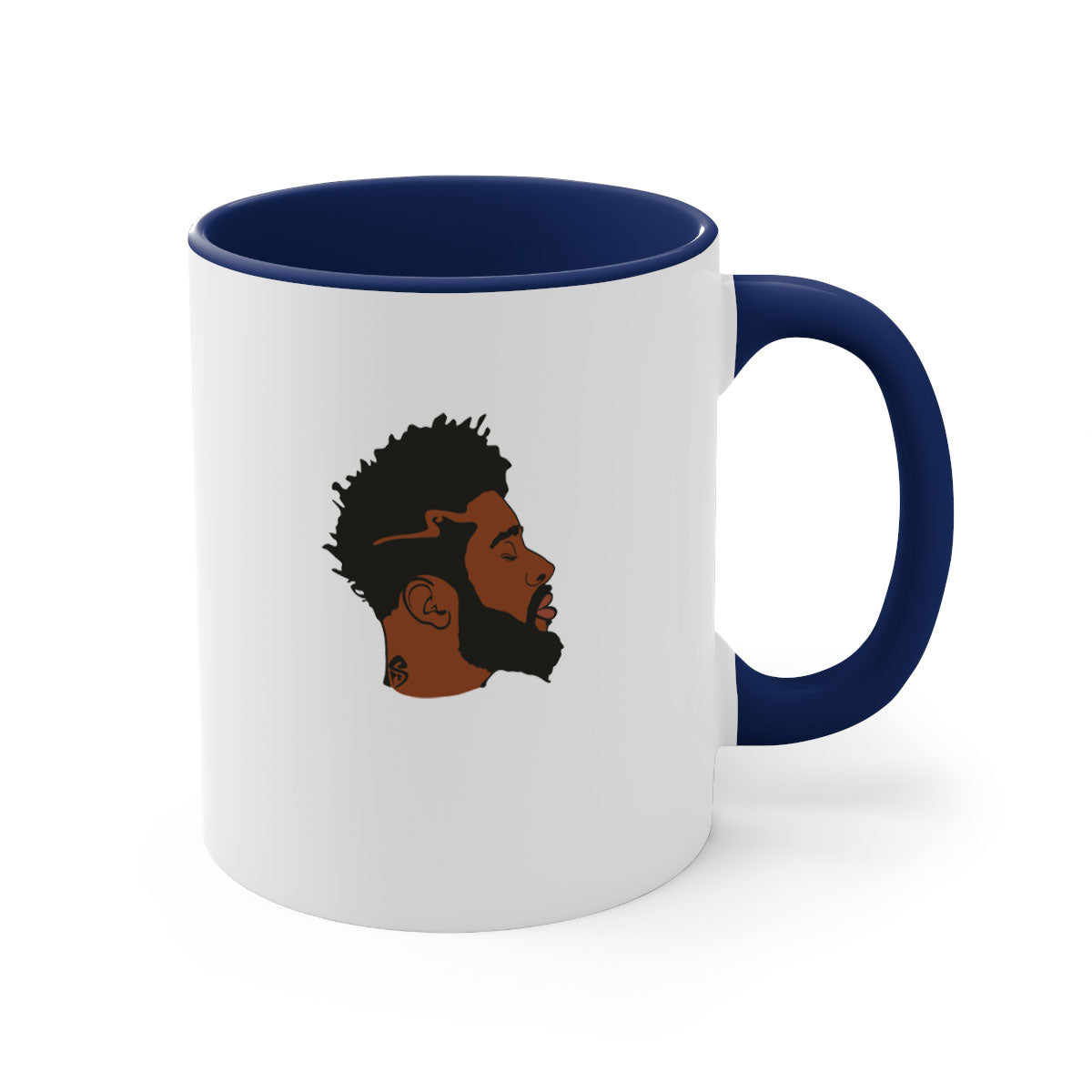 A stylish black man 30# Mug featuring a two-tone design with a colored handle and interior, available in multiple colors and sizes.