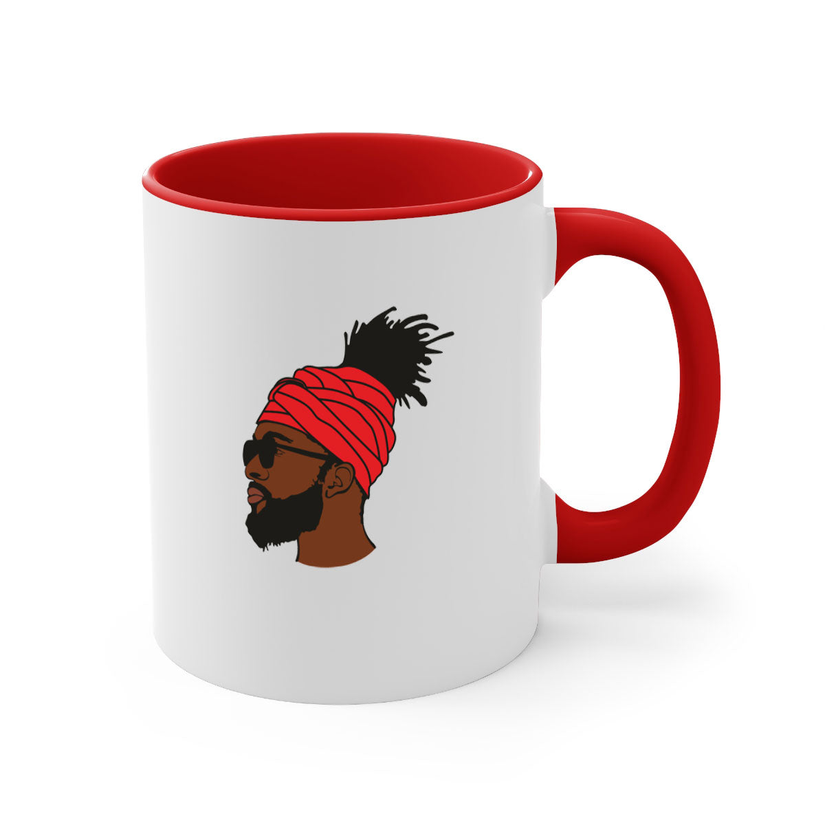 Black man 31# Mug featuring a two-tone design with a colored handle and interior, available in multiple colors and sizes.