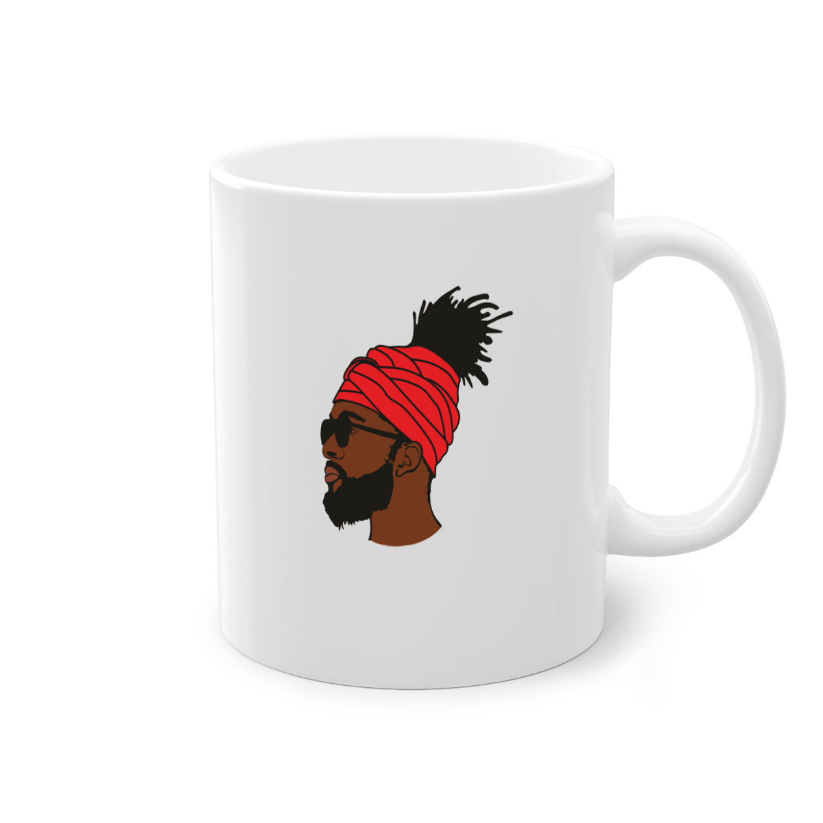 Black man 31# Mug featuring a two-tone design with a colored handle and interior, available in multiple colors and sizes.