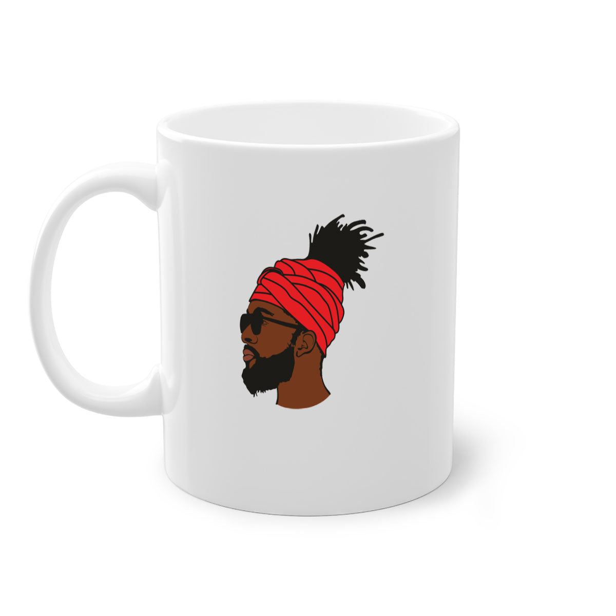 Black man 31# Mug featuring a two-tone design with a colored handle and interior, available in multiple colors and sizes.