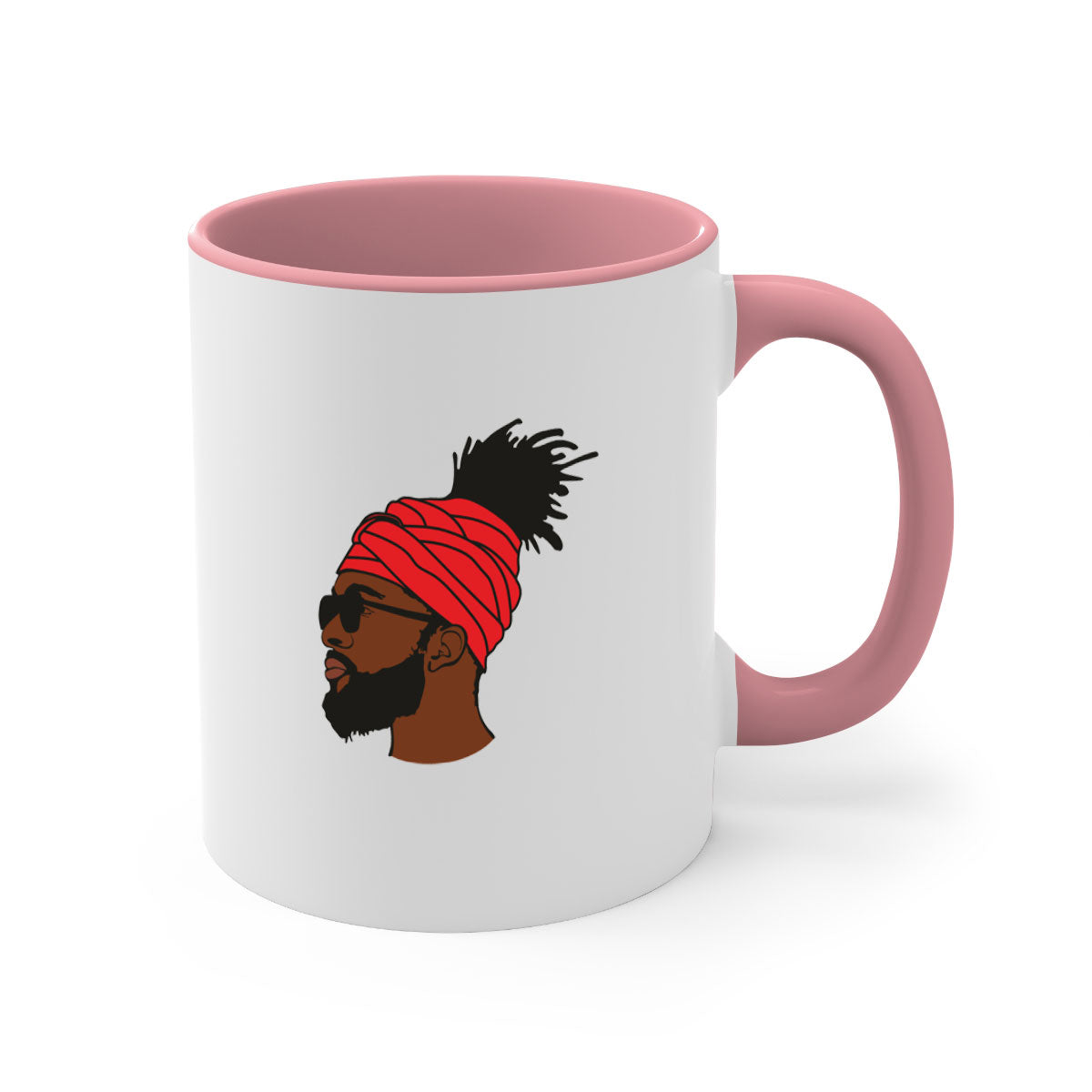 Black man 31# Mug featuring a two-tone design with a colored handle and interior, available in multiple colors and sizes.