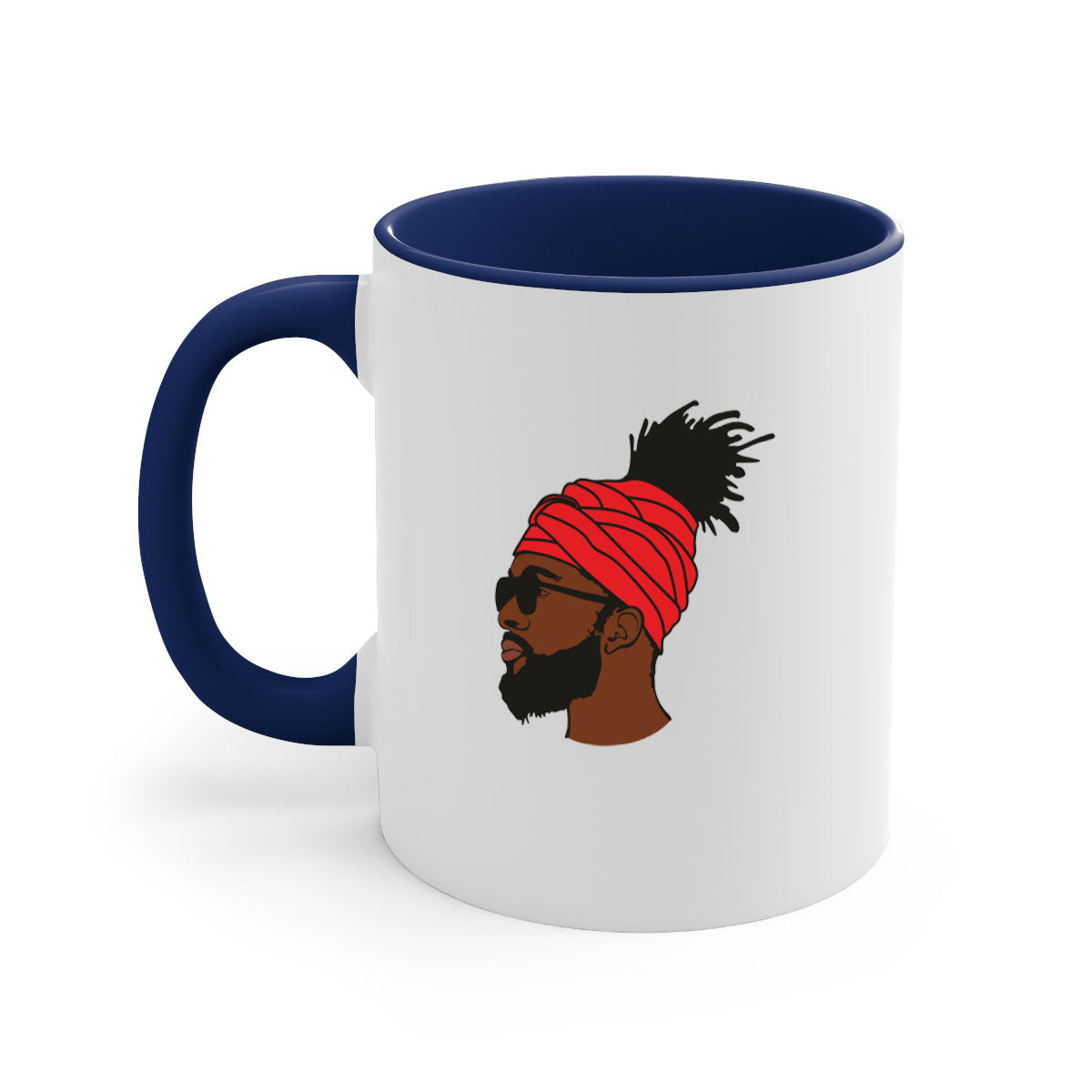 Black man 31# Mug featuring a two-tone design with a colored handle and interior, available in multiple colors and sizes.