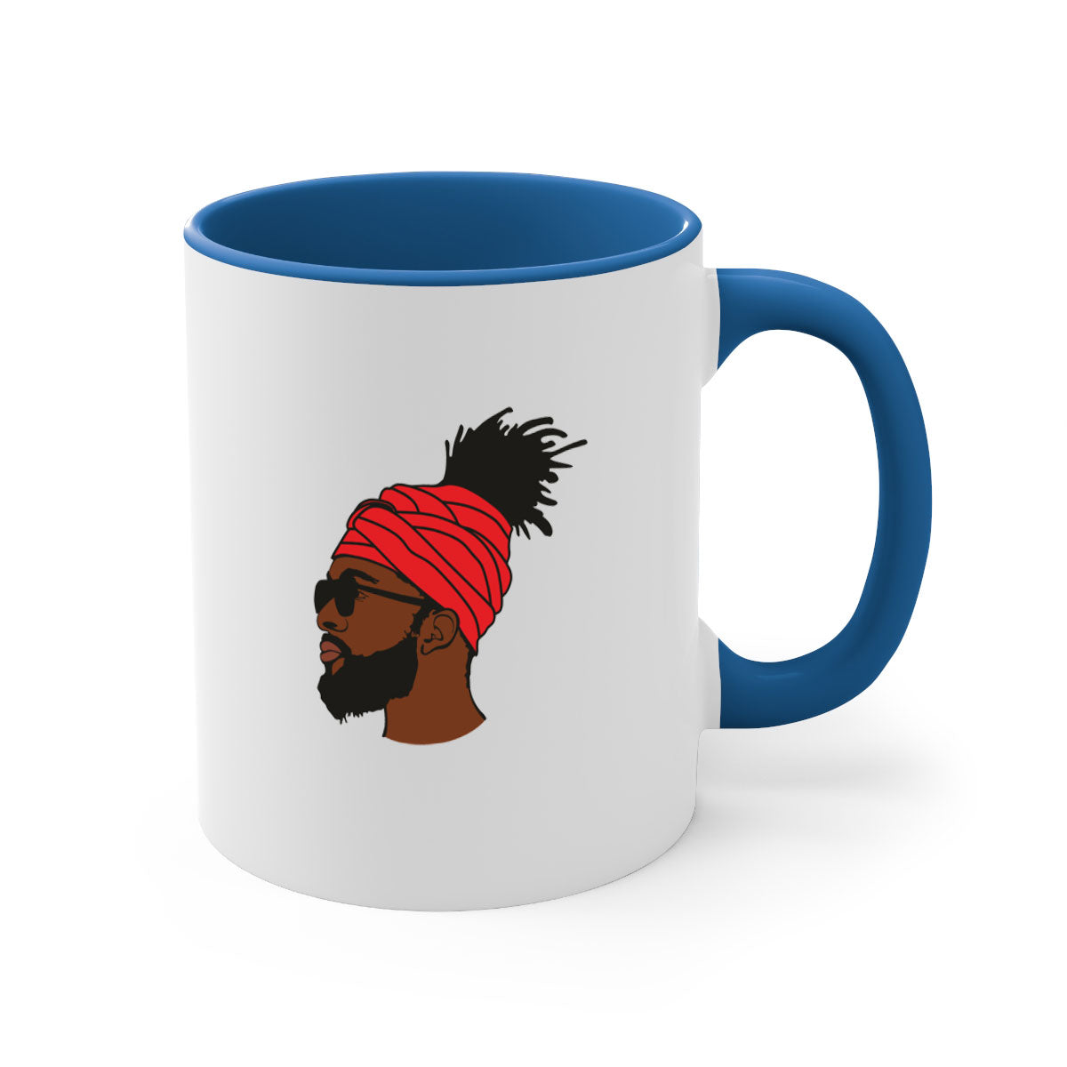 Black man 31# Mug featuring a two-tone design with a colored handle and interior, available in multiple colors and sizes.