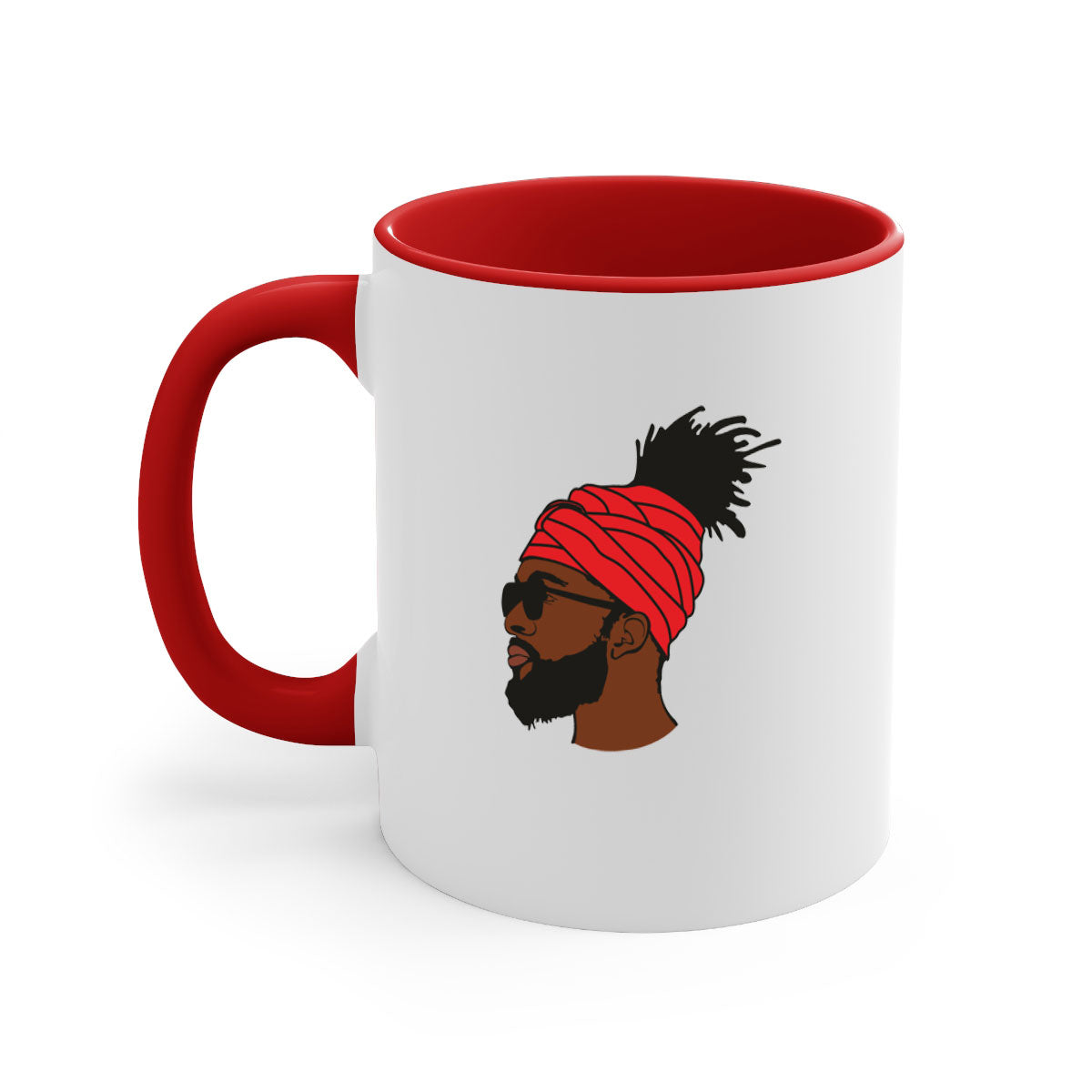 Black man 31# Mug featuring a two-tone design with a colored handle and interior, available in multiple colors and sizes.