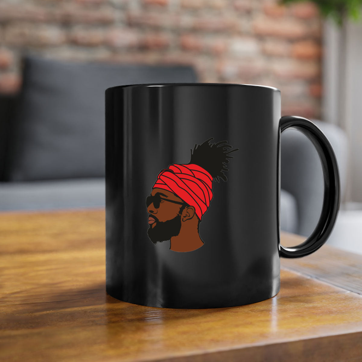 Black man 31# Mug featuring a two-tone design with a colored handle and interior, available in multiple colors and sizes.