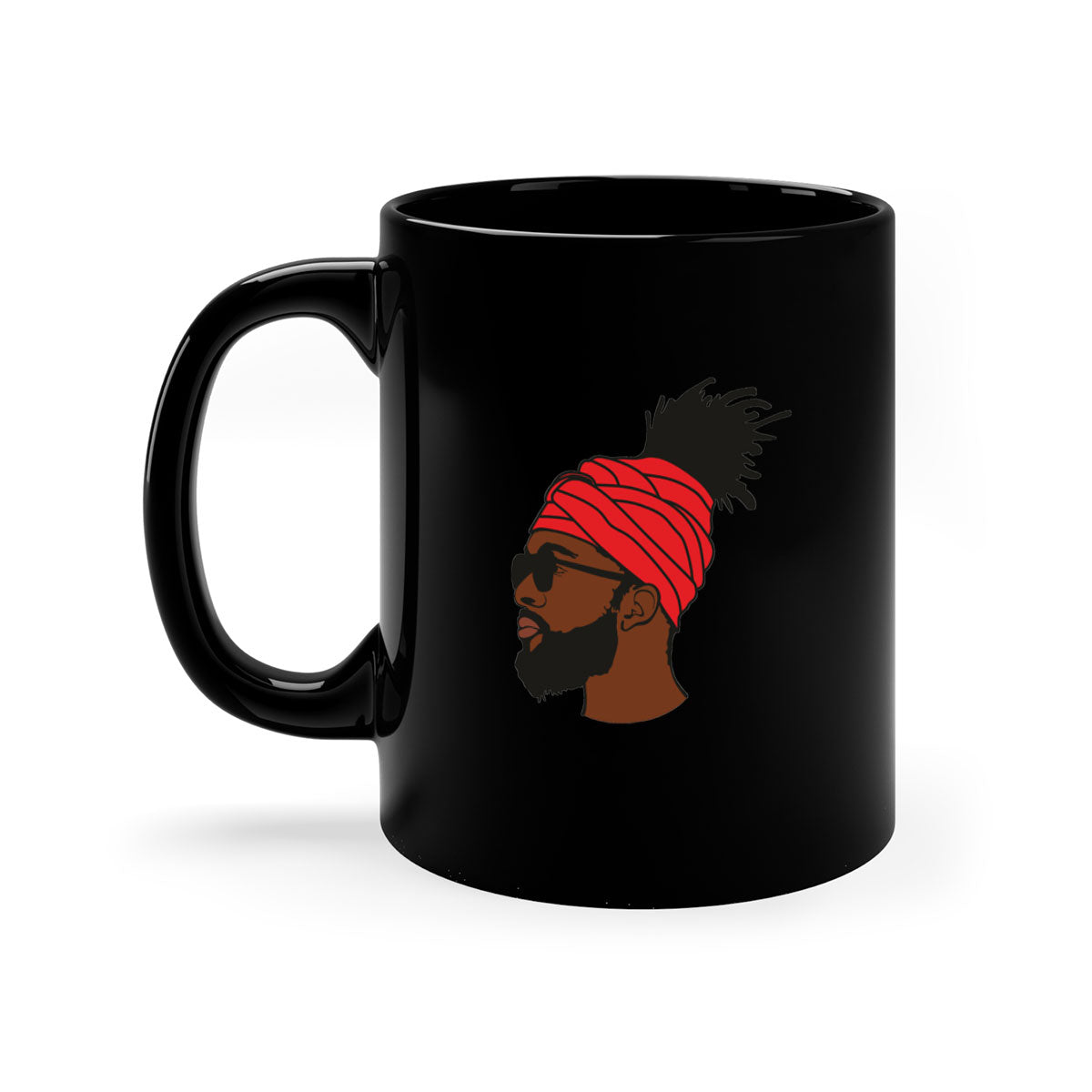 Black man 31# Mug featuring a two-tone design with a colored handle and interior, available in multiple colors and sizes.