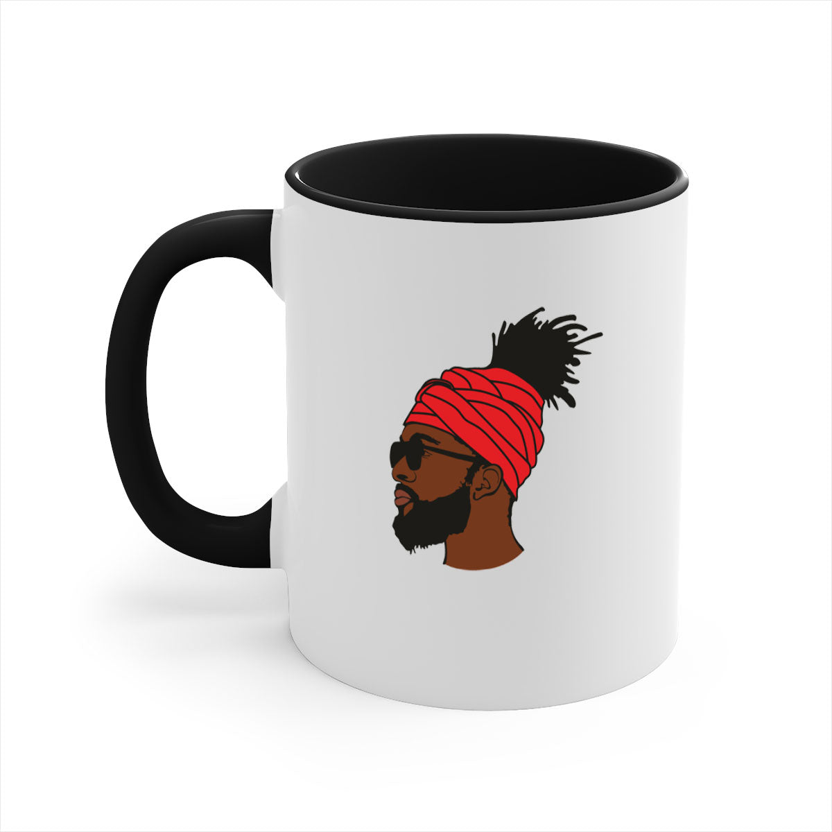 Black man 31# Mug featuring a two-tone design with a colored handle and interior, available in multiple colors and sizes.