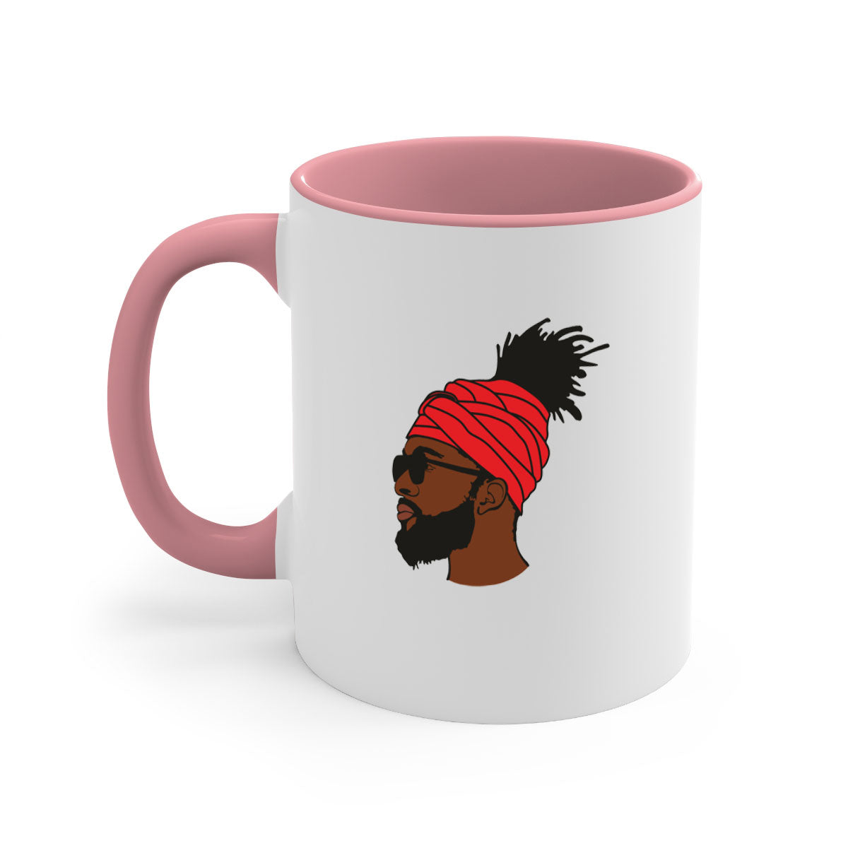 Black man 31# Mug featuring a two-tone design with a colored handle and interior, available in multiple colors and sizes.