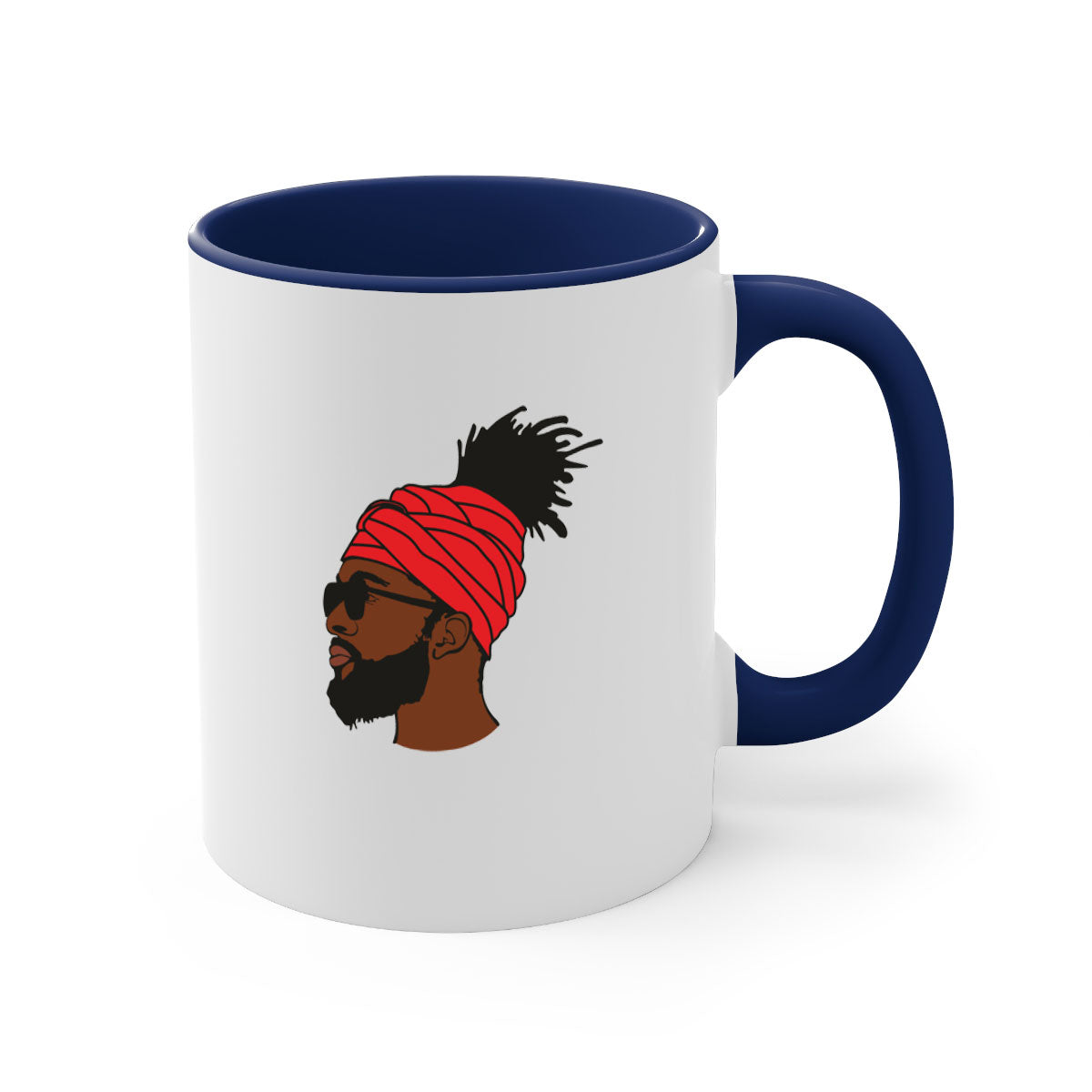 Black man 31# Mug featuring a two-tone design with a colored handle and interior, available in multiple colors and sizes.