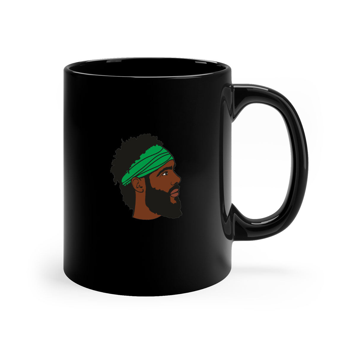 Black man 32# Mug featuring a two-tone design with a colored handle and interior, available in multiple colors and sizes.