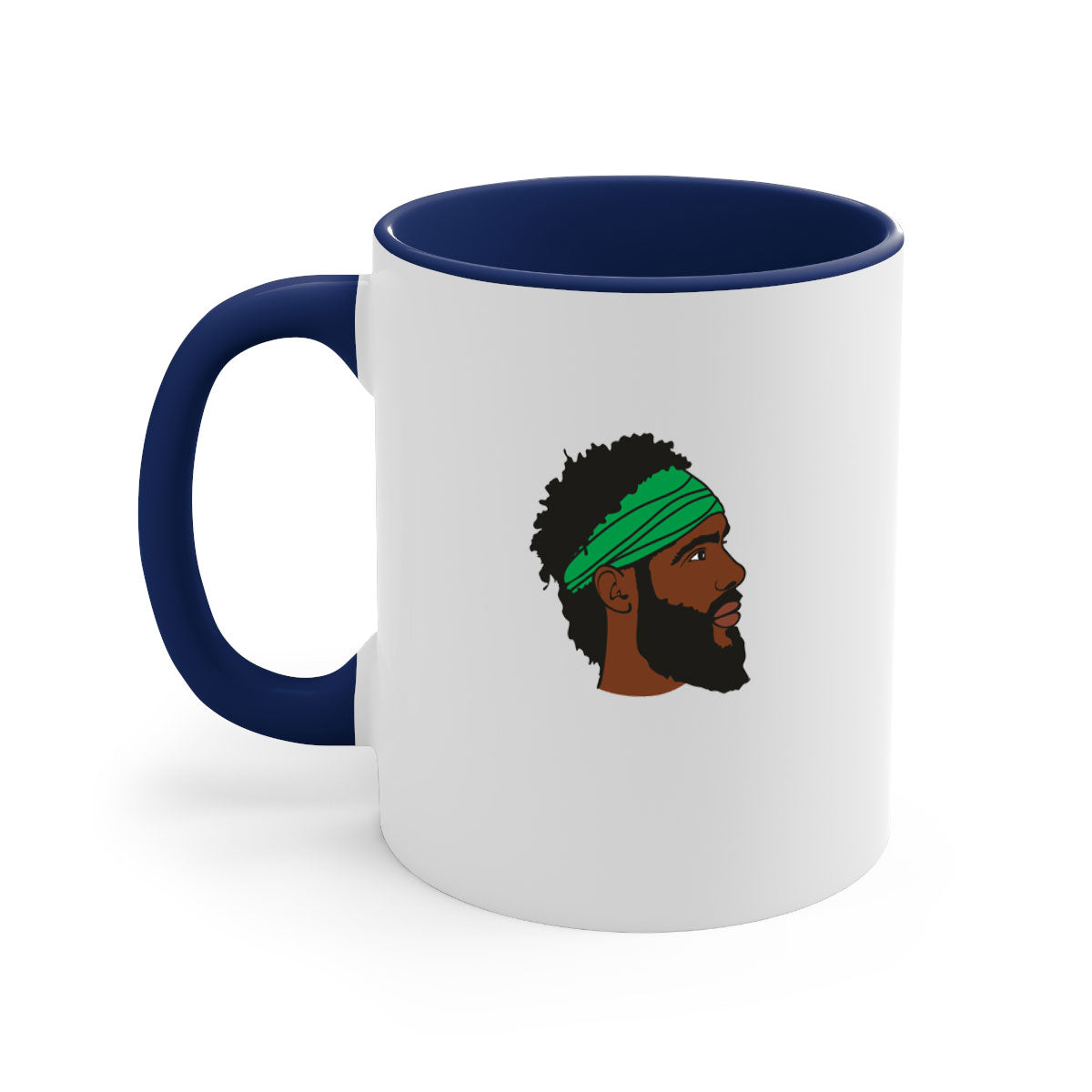 Black man 32# Mug featuring a two-tone design with a colored handle and interior, available in multiple colors and sizes.