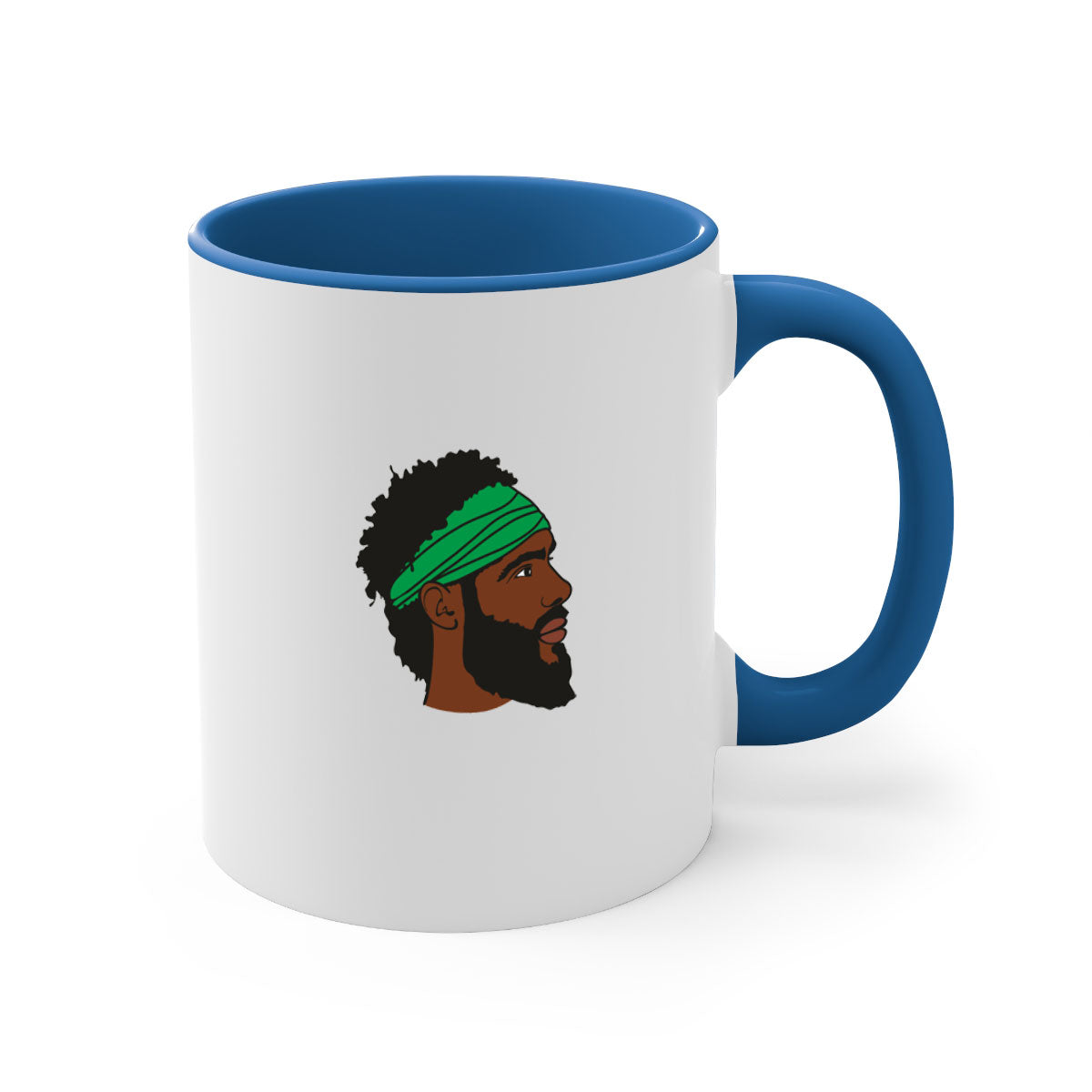 Black man 32# Mug featuring a two-tone design with a colored handle and interior, available in multiple colors and sizes.