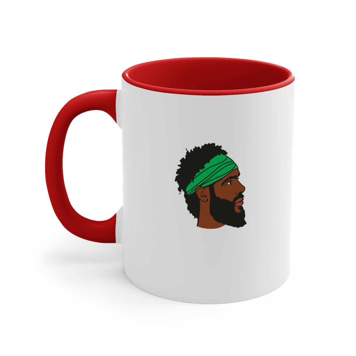 Black man 32# Mug featuring a two-tone design with a colored handle and interior, available in multiple colors and sizes.