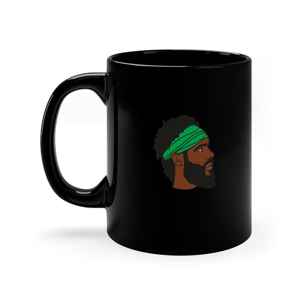 Black man 32# Mug featuring a two-tone design with a colored handle and interior, available in multiple colors and sizes.