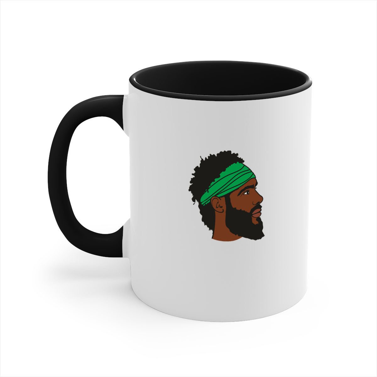 Black man 32# Mug featuring a two-tone design with a colored handle and interior, available in multiple colors and sizes.