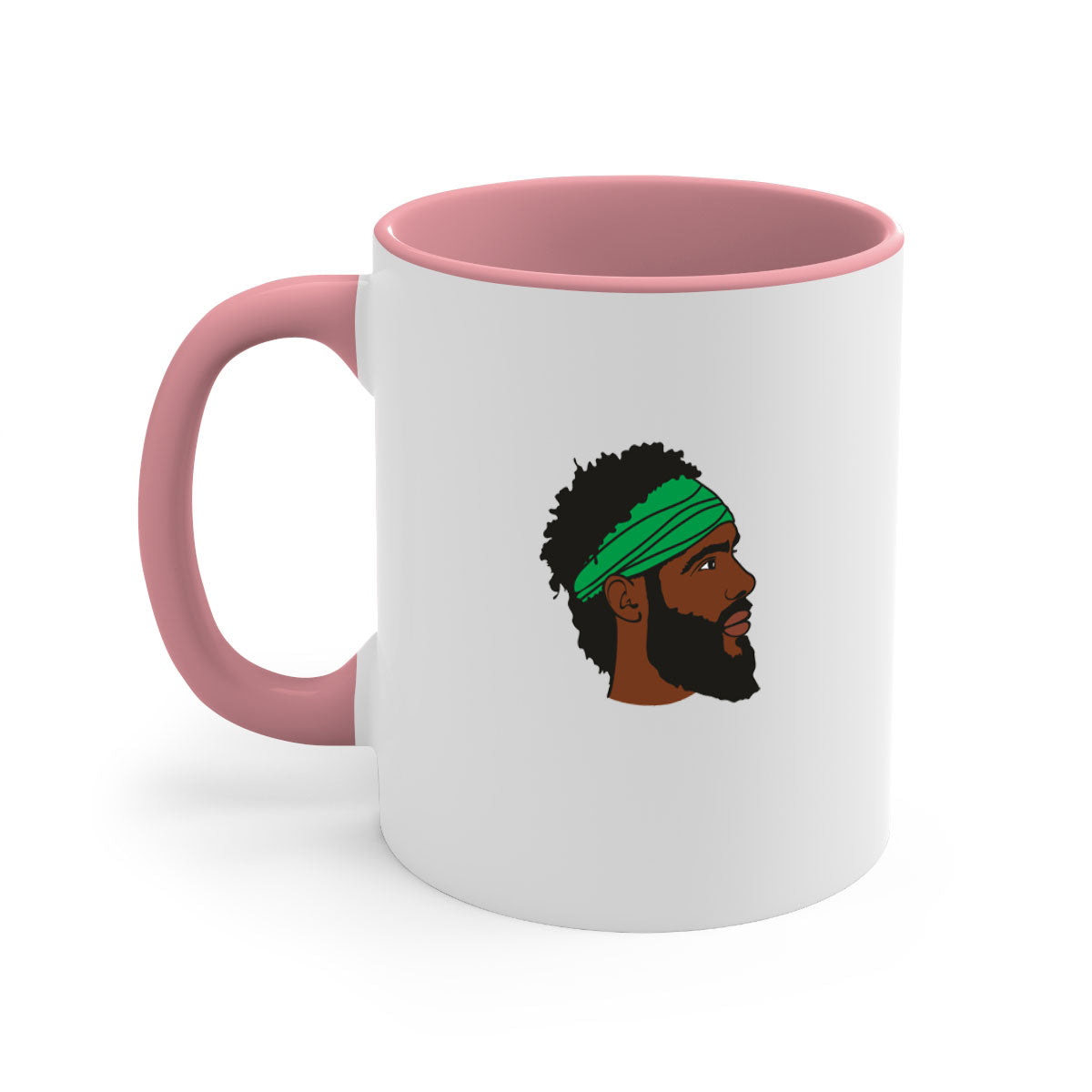 Black man 32# Mug featuring a two-tone design with a colored handle and interior, available in multiple colors and sizes.