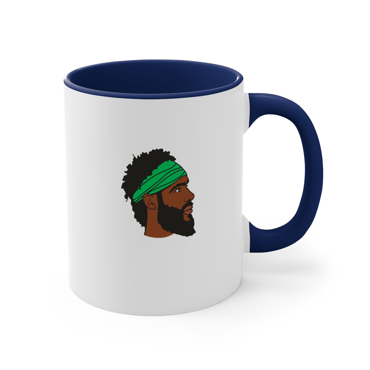 Black man 32# Mug featuring a two-tone design with a colored handle and interior, available in multiple colors and sizes.