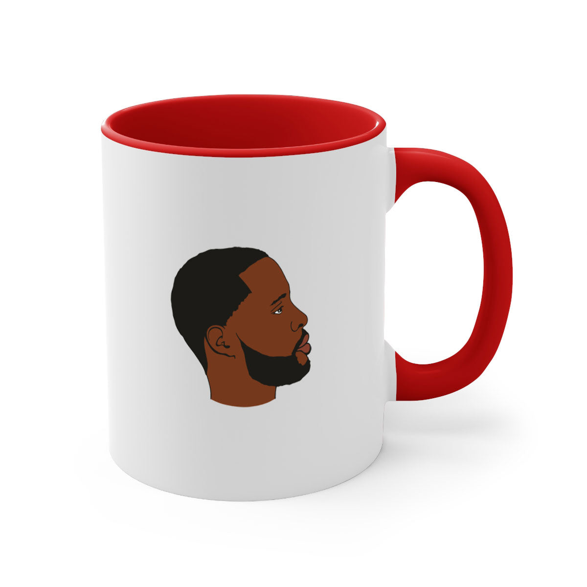 Black man 35# Mug featuring a two-tone design with a colored handle and interior, available in multiple colors and sizes.