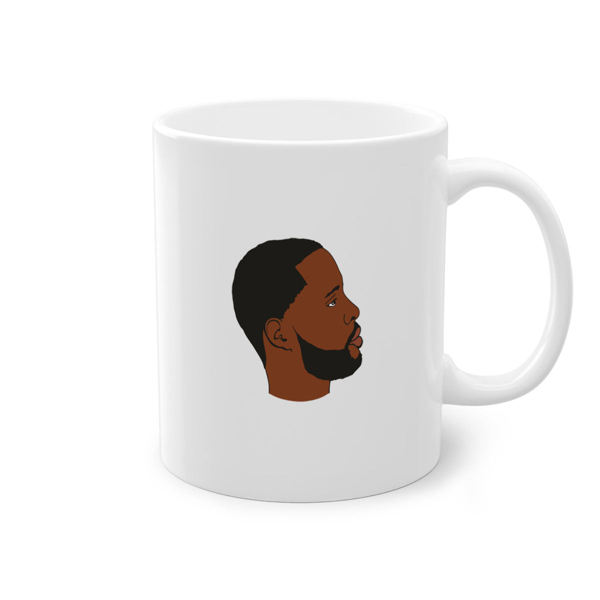 Black man 35# Mug featuring a two-tone design with a colored handle and interior, available in multiple colors and sizes.