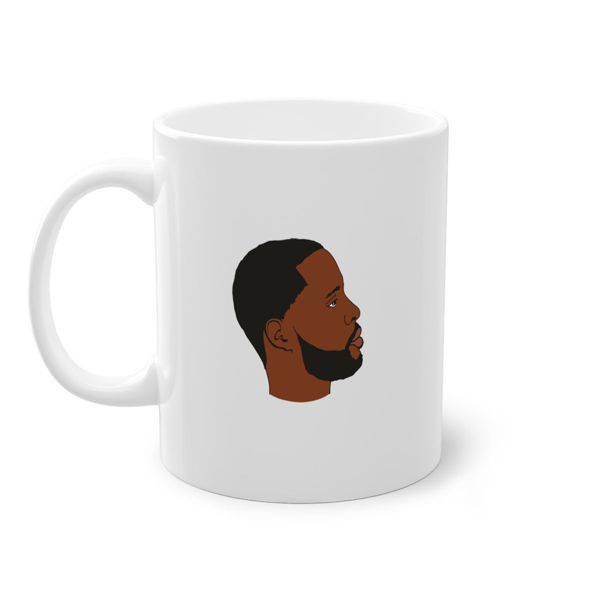 Black man 35# Mug featuring a two-tone design with a colored handle and interior, available in multiple colors and sizes.