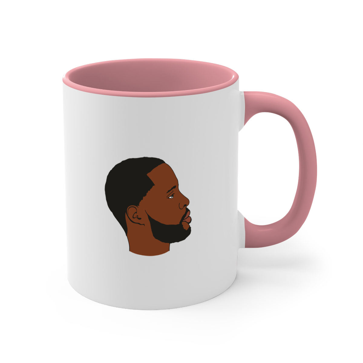 Black man 35# Mug featuring a two-tone design with a colored handle and interior, available in multiple colors and sizes.