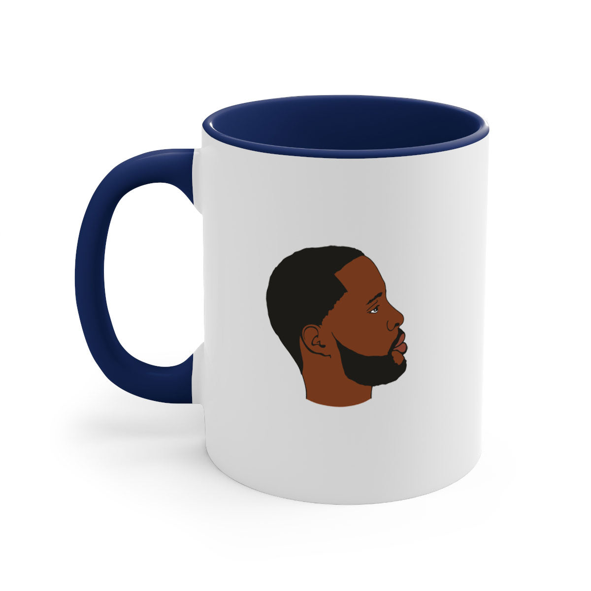 Black man 35# Mug featuring a two-tone design with a colored handle and interior, available in multiple colors and sizes.