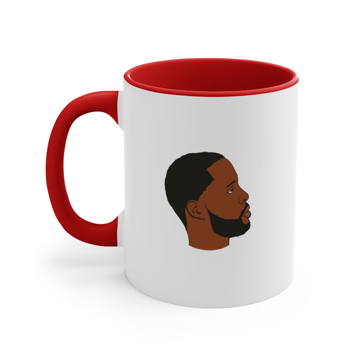 Black man 35# Mug featuring a two-tone design with a colored handle and interior, available in multiple colors and sizes.