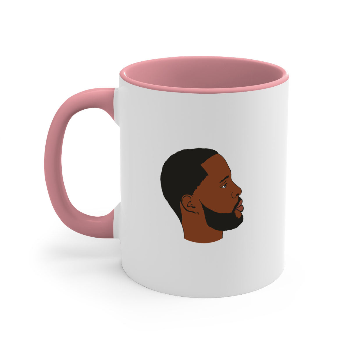 Black man 35# Mug featuring a two-tone design with a colored handle and interior, available in multiple colors and sizes.