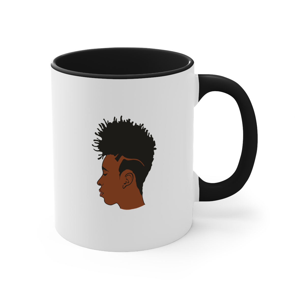 Black man 36# Mug featuring a two-tone design with a colored handle and glossy finish, available in multiple colors.