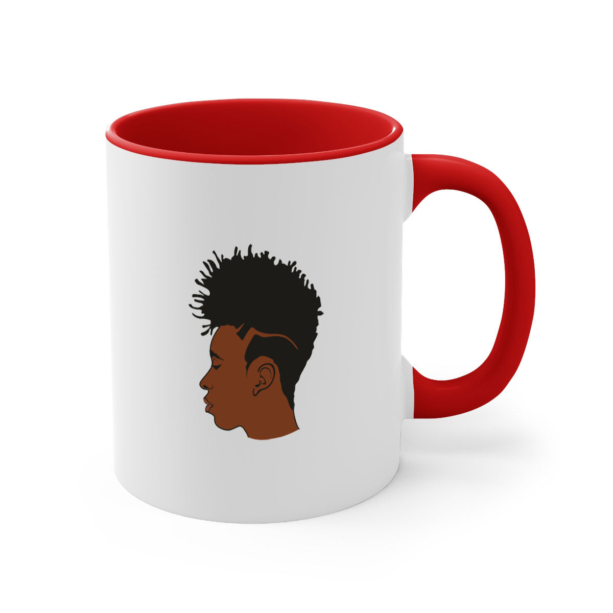 Black man 36# Mug featuring a two-tone design with a colored handle and glossy finish, available in multiple colors.