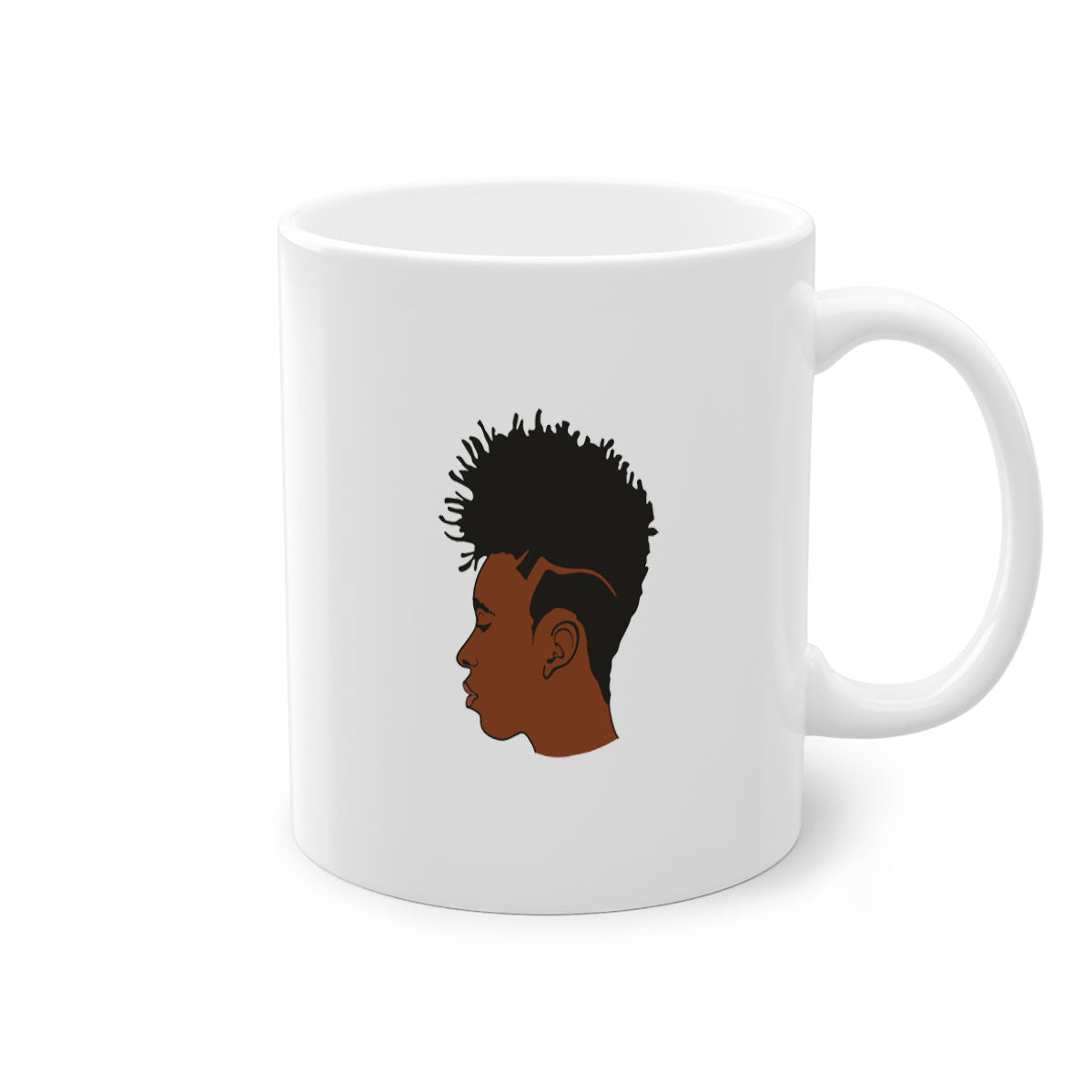 Black man 36# Mug featuring a two-tone design with a colored handle and glossy finish, available in multiple colors.