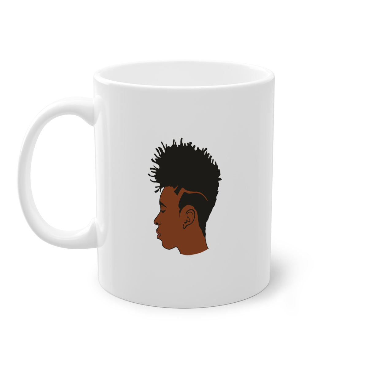 Black man 36# Mug featuring a two-tone design with a colored handle and glossy finish, available in multiple colors.