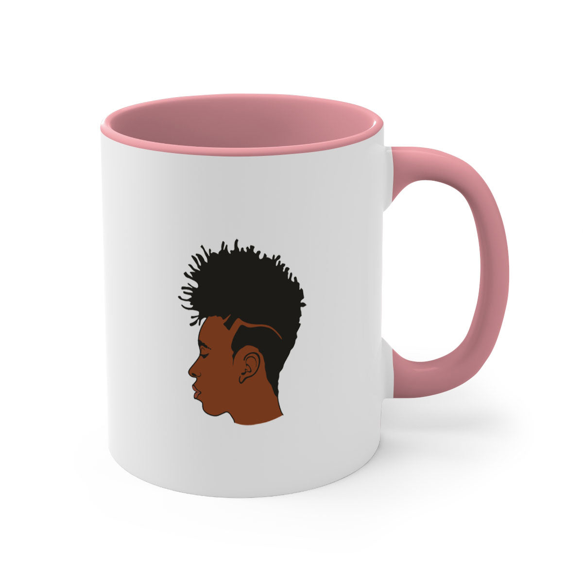 Black man 36# Mug featuring a two-tone design with a colored handle and glossy finish, available in multiple colors.