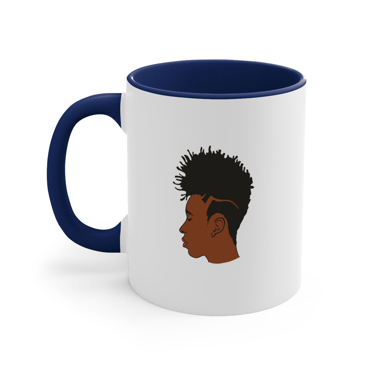 Black man 36# Mug featuring a two-tone design with a colored handle and glossy finish, available in multiple colors.