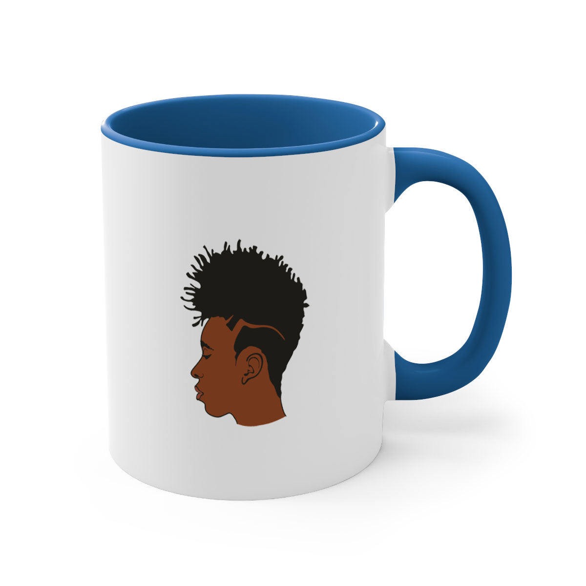 Black man 36# Mug featuring a two-tone design with a colored handle and glossy finish, available in multiple colors.