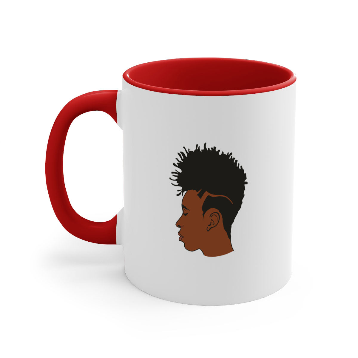 Black man 36# Mug featuring a two-tone design with a colored handle and glossy finish, available in multiple colors.