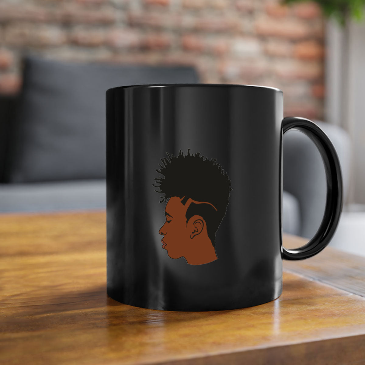 Black man 36# Mug featuring a two-tone design with a colored handle and glossy finish, available in multiple colors.