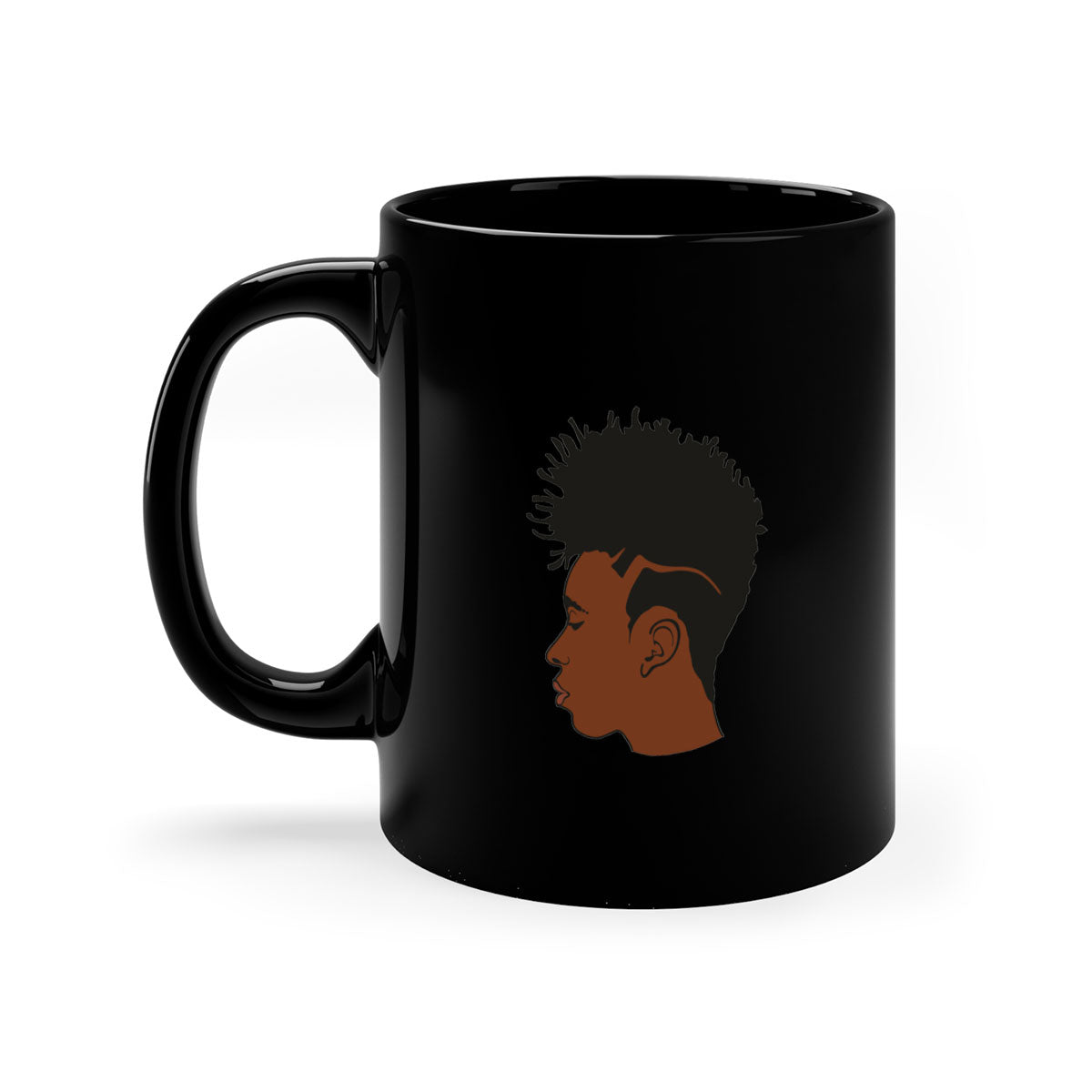 Black man 36# Mug featuring a two-tone design with a colored handle and glossy finish, available in multiple colors.